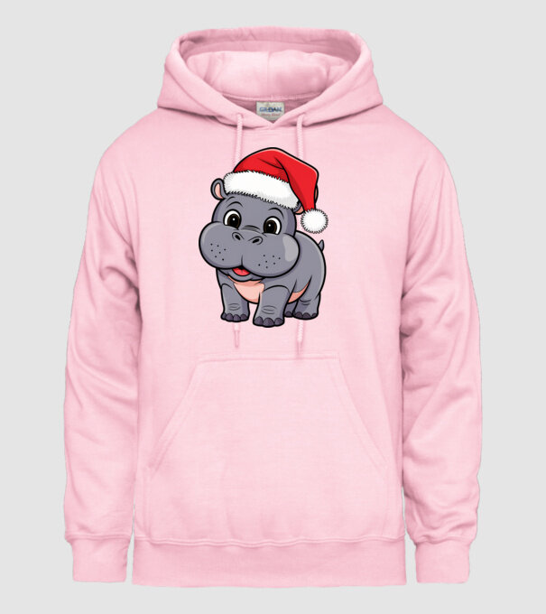 Crăciun Hippo model roz deschis pe tricou