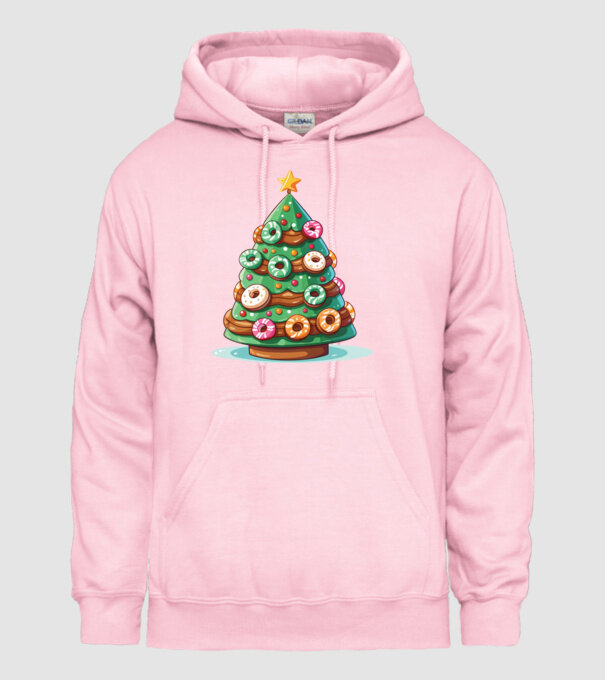 Doughnut pom de Crăciun model roz deschis pe tricou