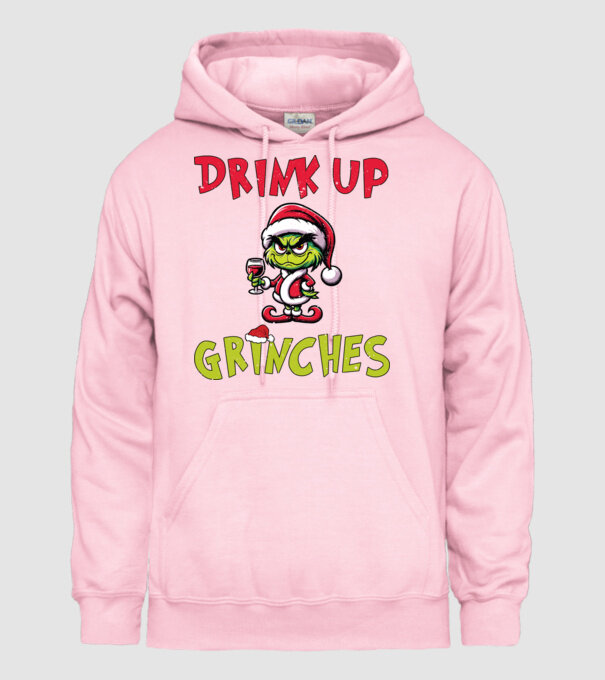 Drink up Grinches model roz deschis pe tricou