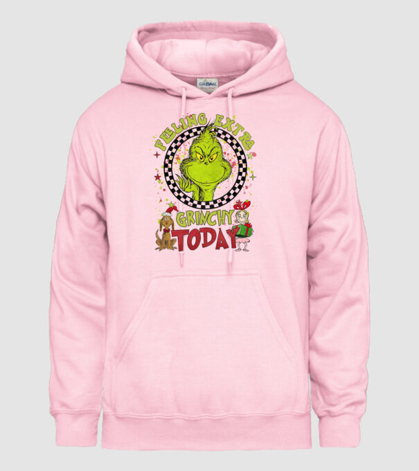 Feeling extra Grinchy today - Grinch model roz deschis pe tricou