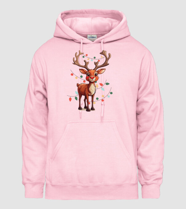 Festive Rudolph model roz deschis pe tricou