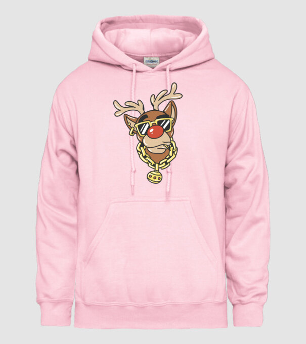 Gangster Reindeer model roz deschis pe tricou