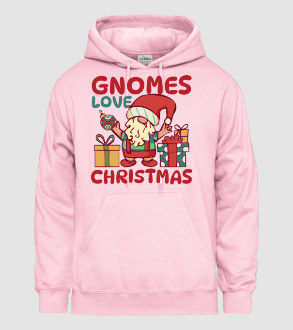 Gnomes LOVE Christmas model roz deschis pe tricou