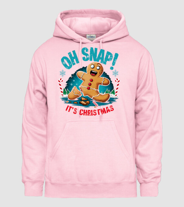 Oh snap! It's christmas Alb model roz deschis pe tricou