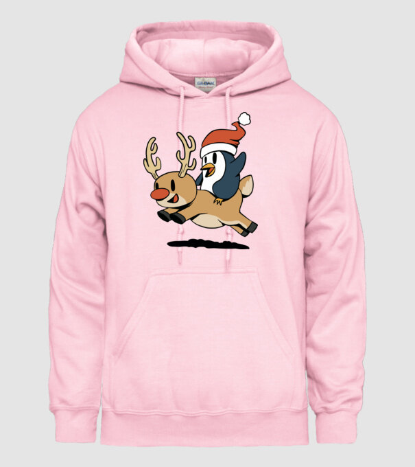 pinguin reindeer cristmas model roz deschis pe tricou