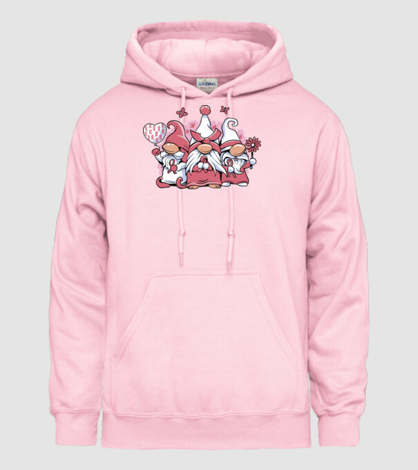 Pink christmas Gnomes model roz deschis pe tricou