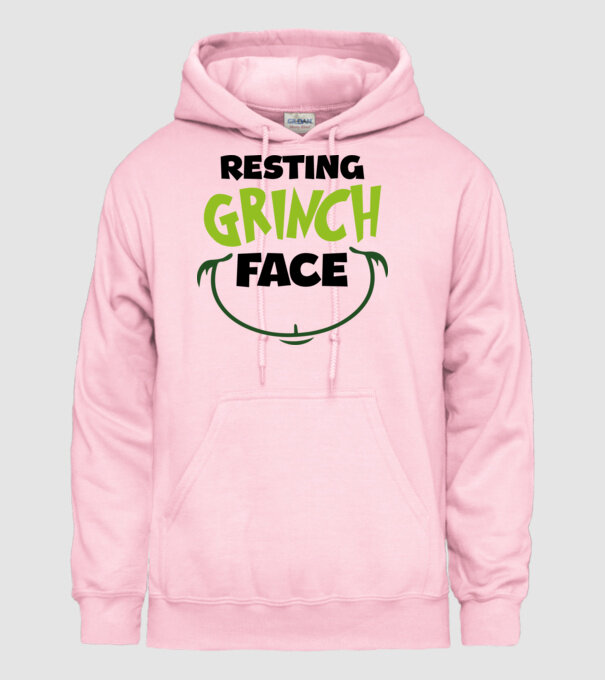 Resting Grinch face model roz deschis pe tricou