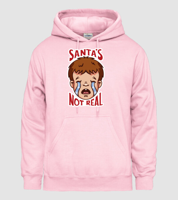 Santa's Not Real copil plângând model roz deschis pe tricou