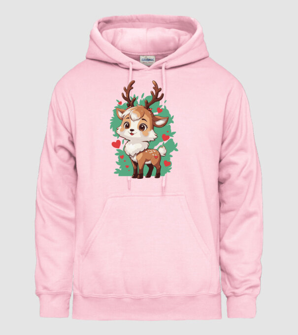 Valentine Deer model roz deschis pe tricou