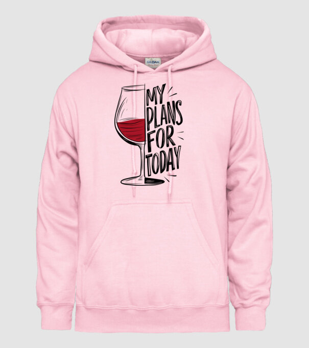 Wine Plans For Today Alb model roz deschis pe tricou
