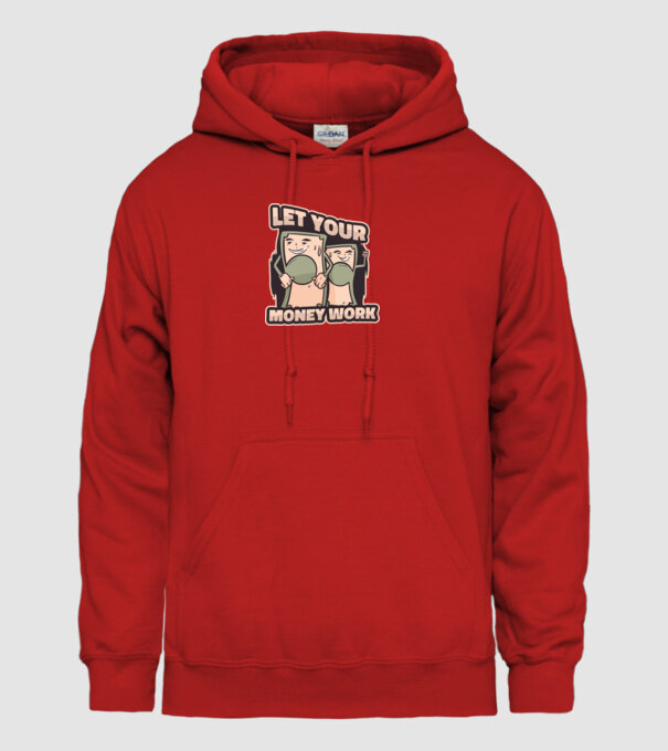 Let your money work model roșu pe tricou