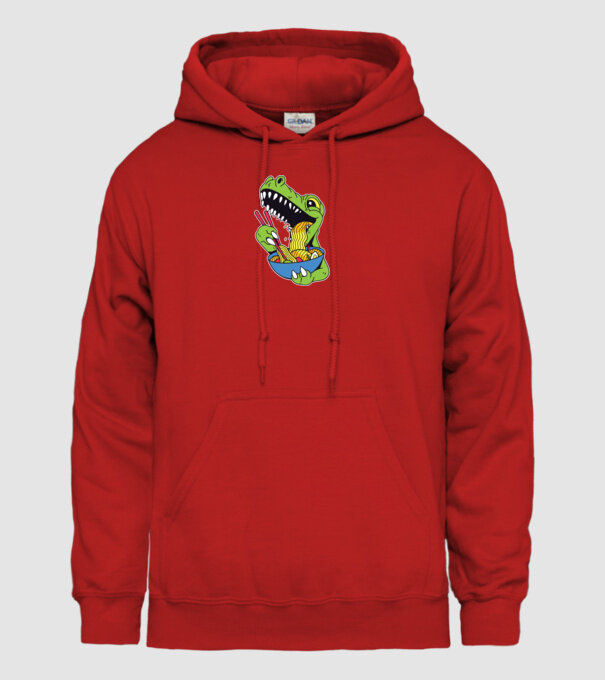 T-rex Ramen model roșu pe tricou