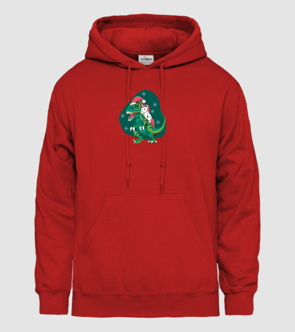 T-rex unicorn Crăciun model roșu pe tricou