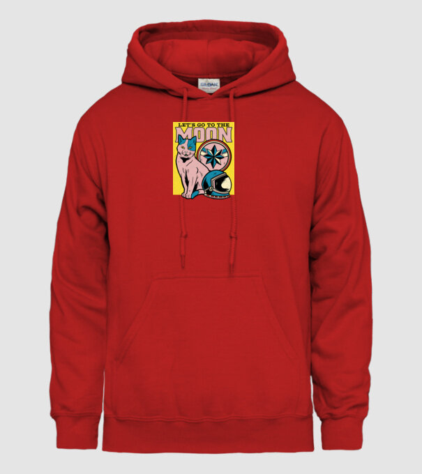 To the moon Pisică model roșu pe tricou
