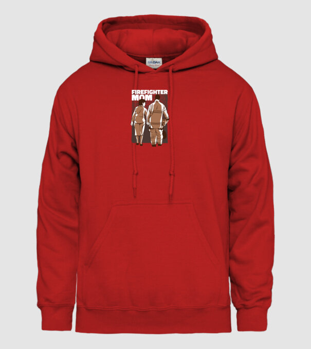 Mama de pompier model roșu pe tricou