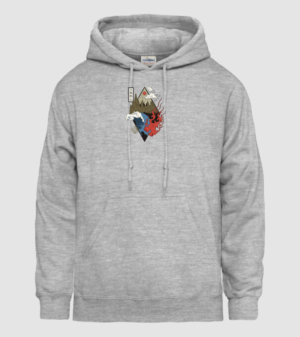 4 Elemente - Foc, Apă, Pământ, Aer model gri pe tricou