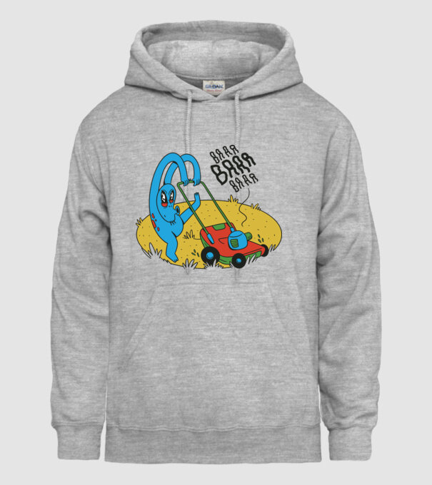 Alien cu Mașină de tuns iarba model gri pe tricou