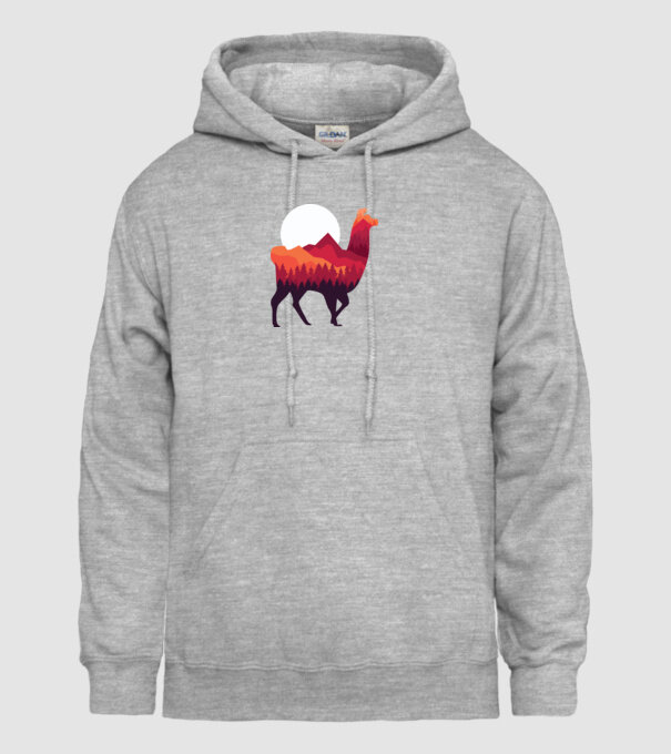 Pădure Alpaca model gri pe tricou