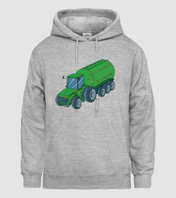 Tractor de recoltare model gri pe tricou
