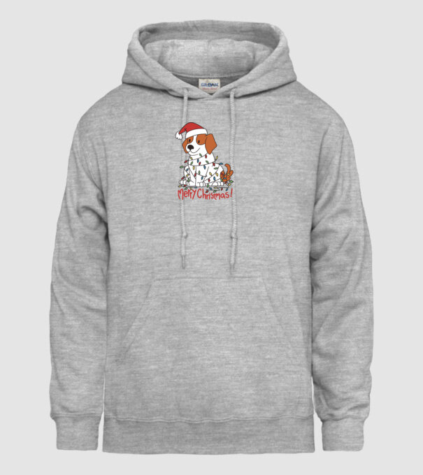 Beagle Crăciun Fericit! model gri pe tricou