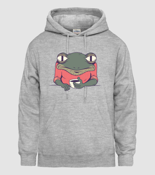 Broască Cafea model gri pe tricou