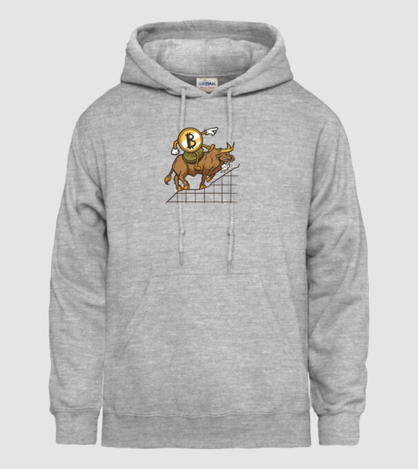Taur Bitcoin model gri pe tricou