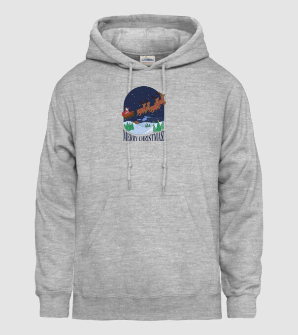 Crăciun Fericit Moș Crăciun cu reni model gri pe tricou