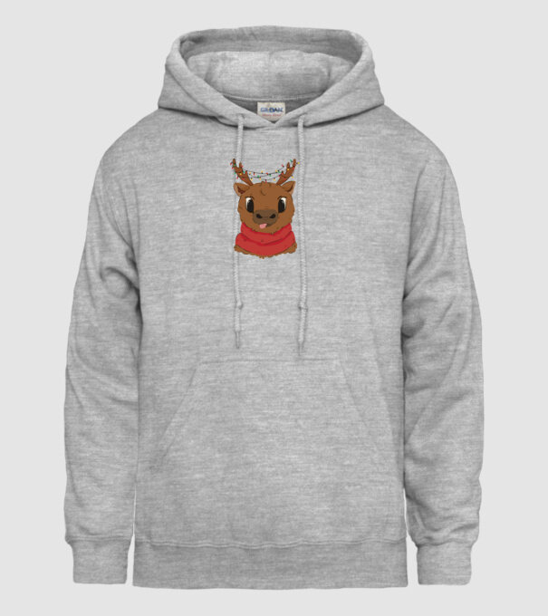 Ren drăguț de Crăciun model gri pe tricou