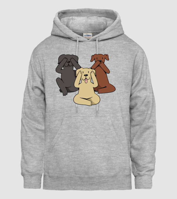 Câini drăguți model gri pe tricou