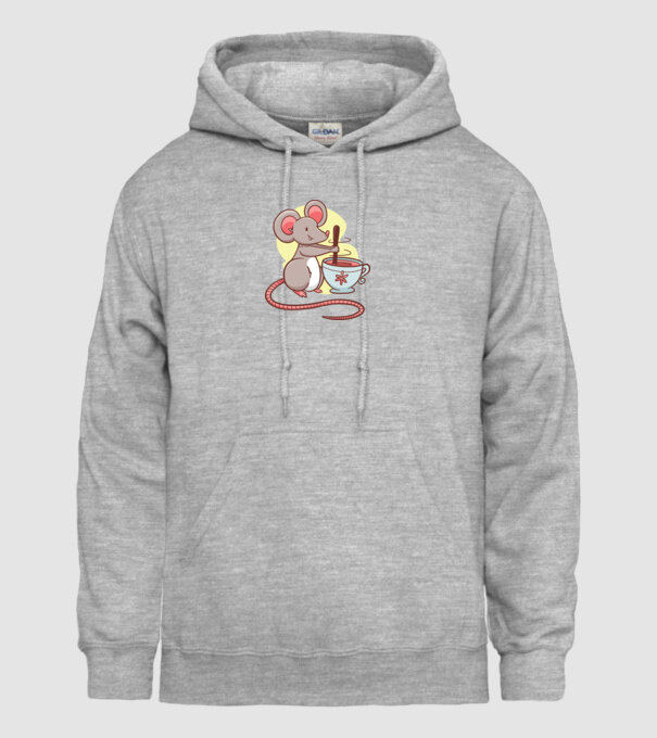 Șoarece cu ceai model gri pe tricou