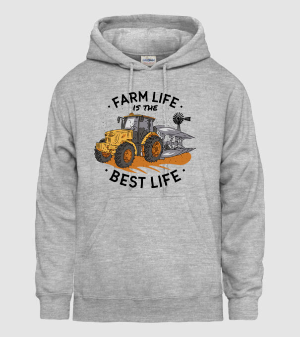 Farm Life is the Best Life Tractor model gri pe tricou