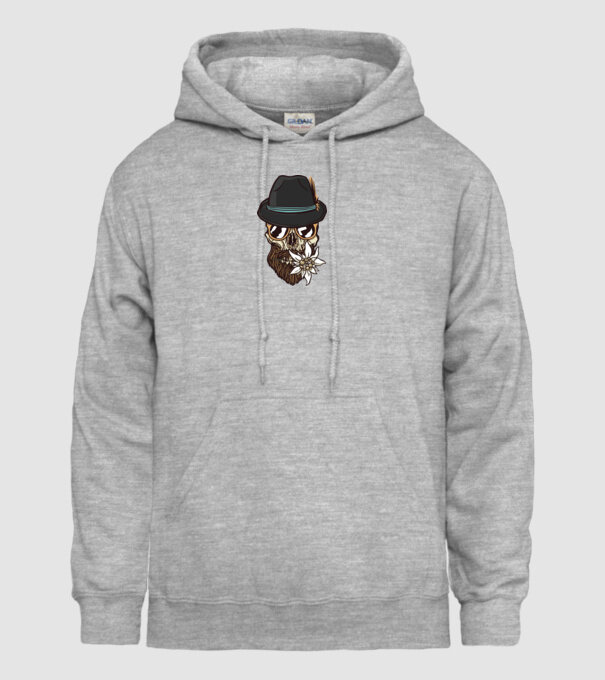 Craniu Hipster model gri pe tricou