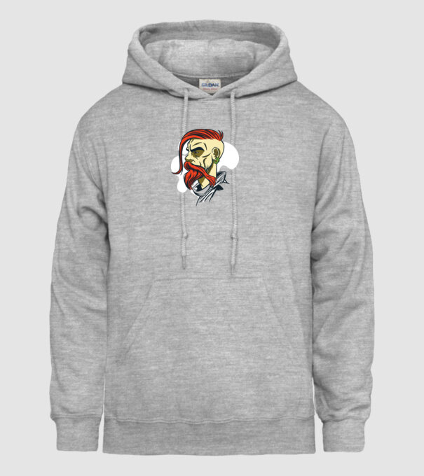 Barbă Hipster model gri pe tricou