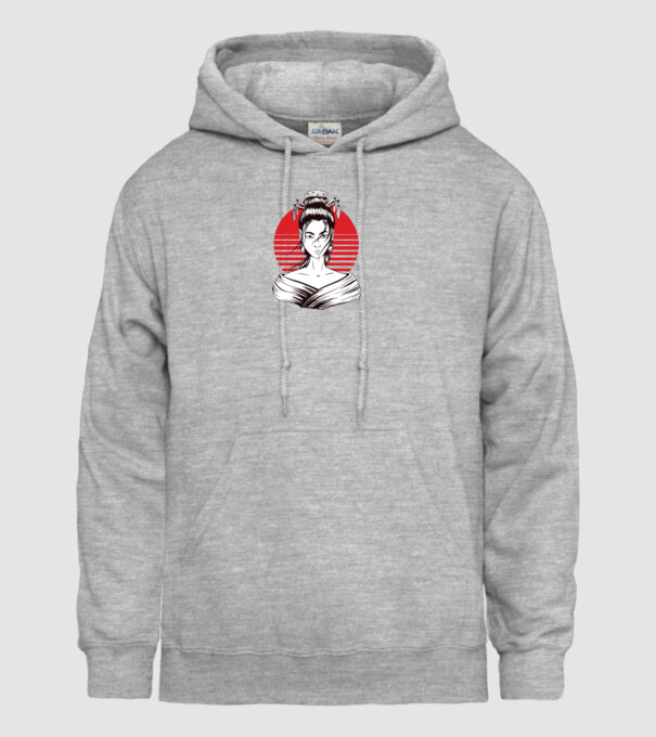 Geisha japoneză model gri pe tricou