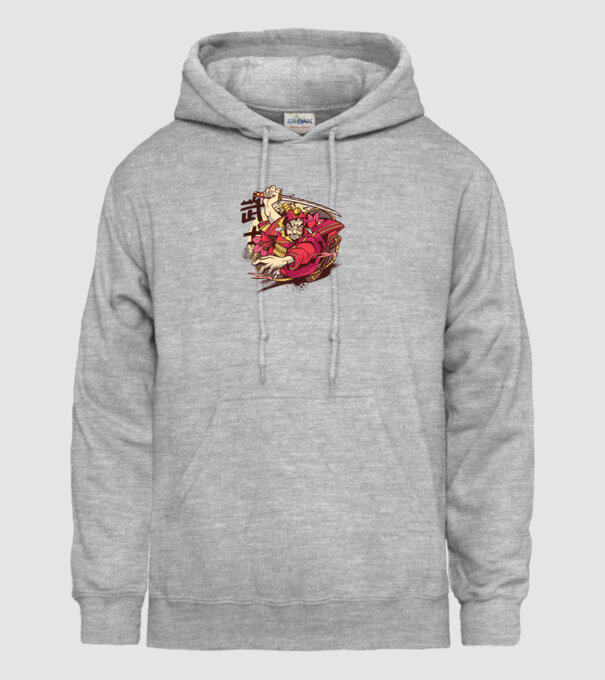 Războinic japonez model gri pe tricou