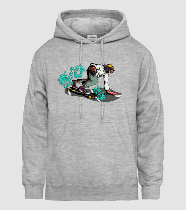 Longboard model gri pe tricou