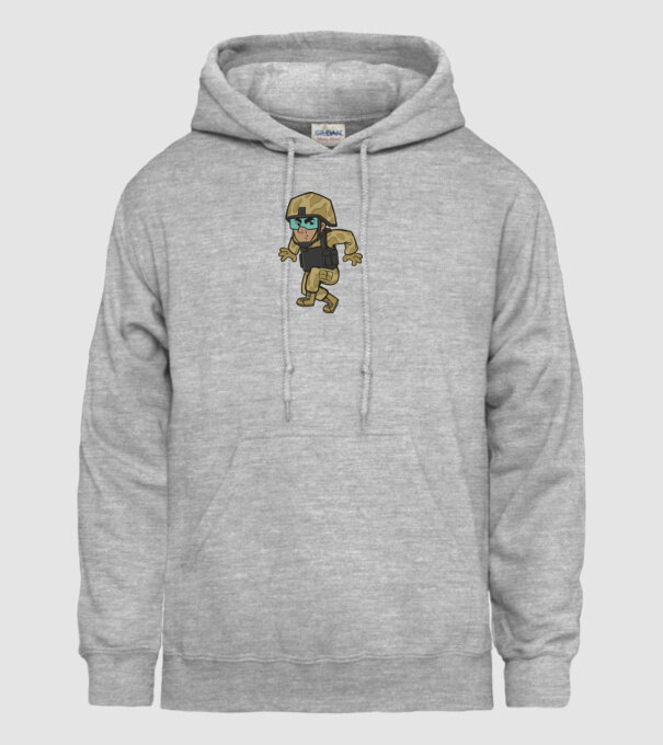 Soldat strecurându-se model gri pe tricou