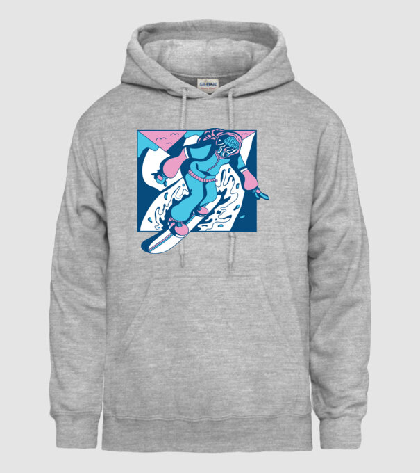 Snowboarder cool model gri pe tricou