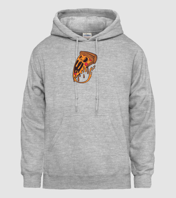 Pizza Horror model gri pe tricou
