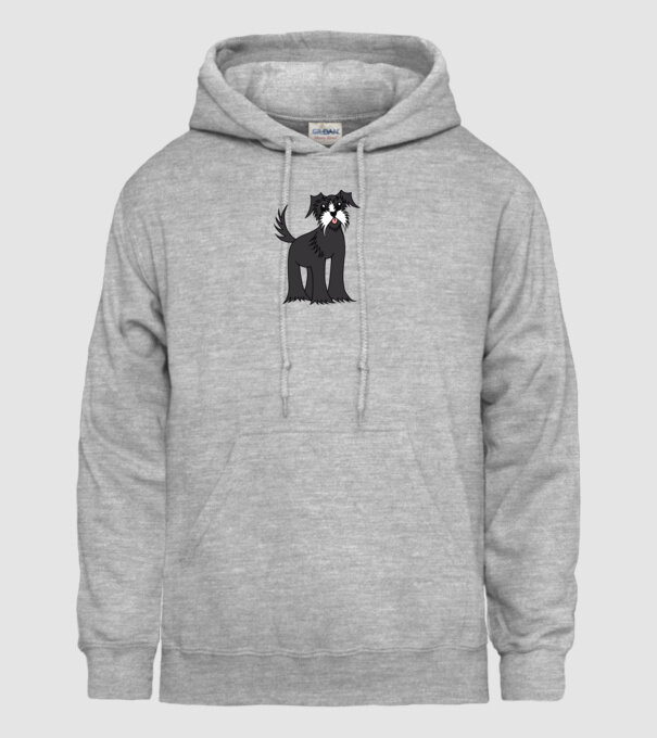 Desen Schnauzer model gri pe tricou