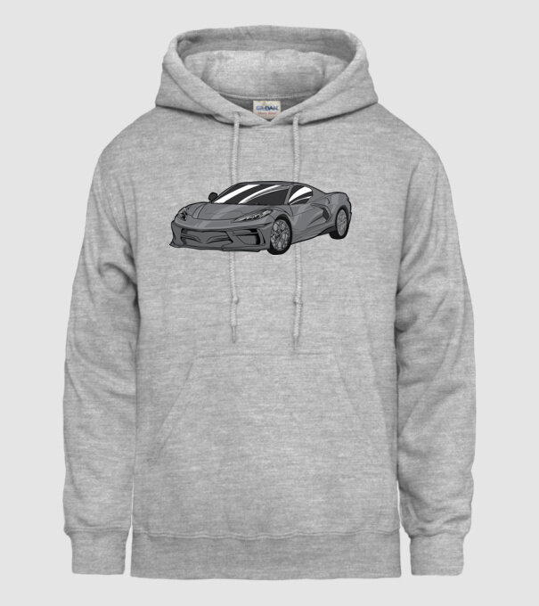 Mașină sport model gri pe tricou