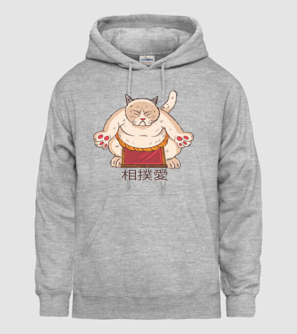 Pisică Sumo model gri pe tricou