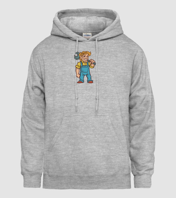 Instalator model gri pe tricou