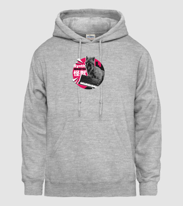 Dinozaur sintetizator model gri pe tricou