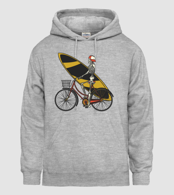 Schelet surfer model gri pe tricou