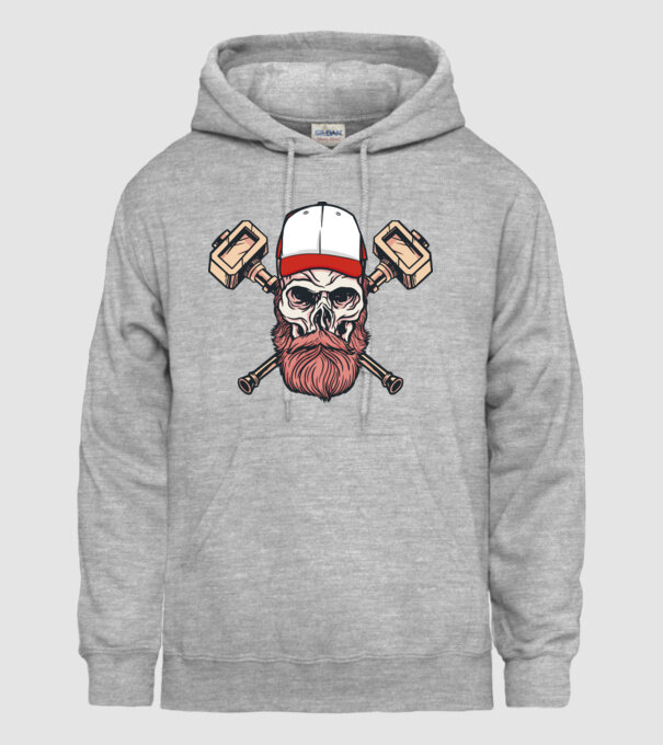 Craniu Viking model gri pe tricou