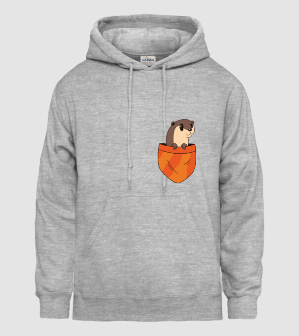 Vidra de buzunar model gri pe tricou