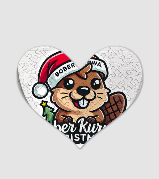 Bober Kurwa Christmas 1 model alb pe tricou