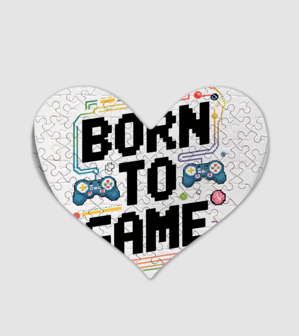 Born to Game Pixel Alb model alb pe tricou