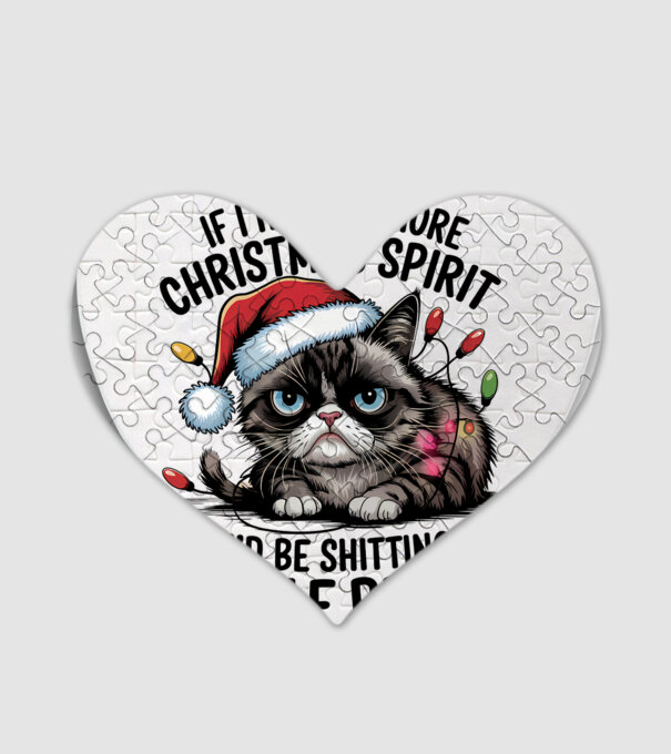 Christmas Spirit Grumpy Cat Alb model alb pe tricou
